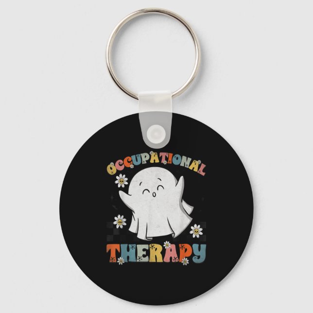 Ot Occupational Therapy Halloween Retro Ghost Ot H Key Ring (Front)