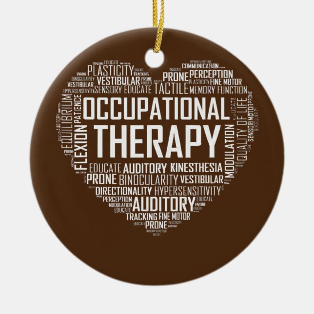 OT Occupational Therapy Heart Occupational Ceramic Tree Decoration (Front)