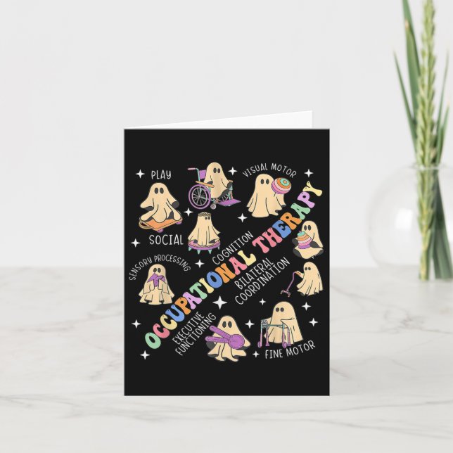 Ot Occupational Therapy Therapist Halloween Spooky Card (Front)