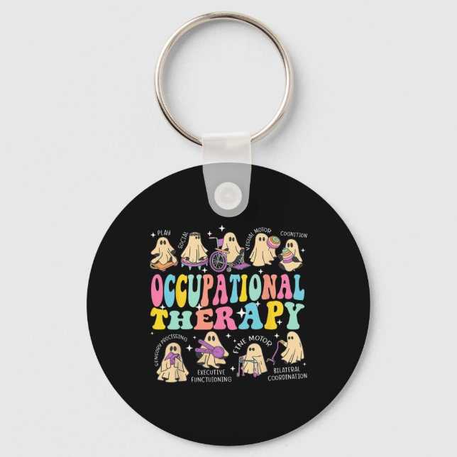 Ot Occupational Therapy Therapist Halloween Spooky Key Ring (Front)
