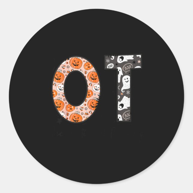Ot Occupational Therapy Therast Halloween Ota Soky Classic Round Sticker (Front)