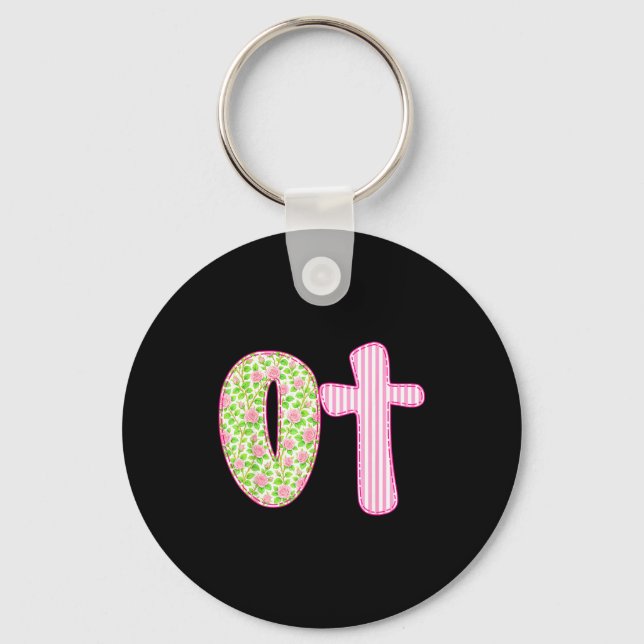 Ot Preppy Occupational Therapy, Boho Cota Girly Co Key Ring (Front)