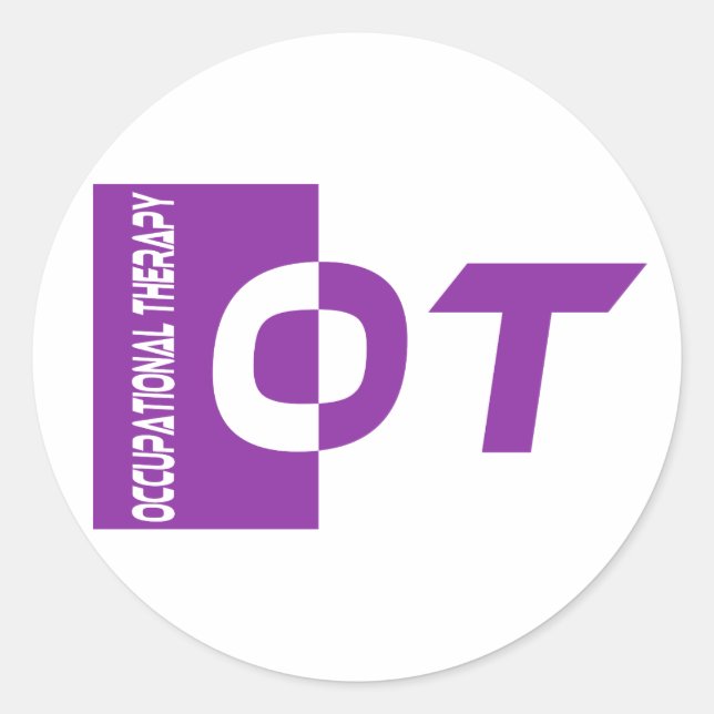 ot purple classic round sticker (Front)