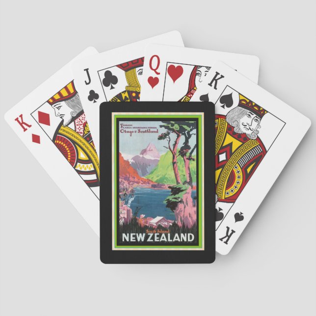Otago New Zealand Vintage Travel Poster    Playing Cards (Back)