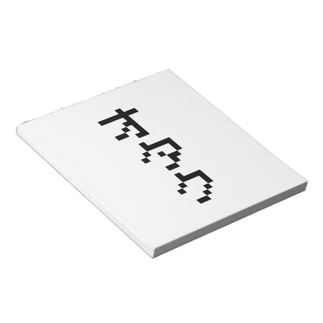 OTAKU 8 Bit Pixel Japanese Katakana Vertical Notepad (Angled)