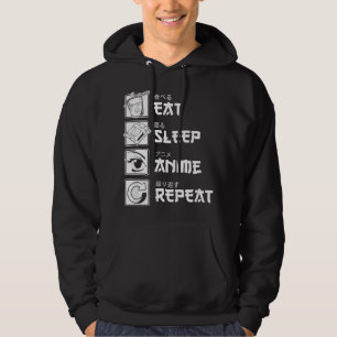 Otaku Anime Lover Japanese Eat Sleep Anime Repeat Hoodie