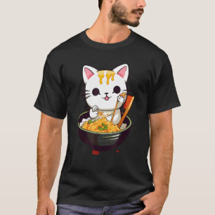 Otaku Cat Eat Japanese Ramen Noodles 14 T-Shirt