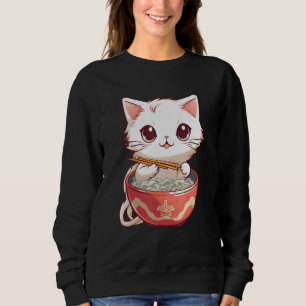 Otaku Cat Eat Japanese Ramen Noodles 2 Sweatshirt