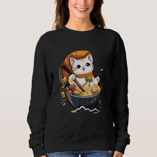 Otaku Cat Eat Japanese Ramen Noodles 6 Sweatshirt