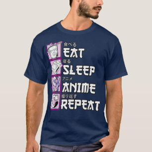 Otaku Eat Sleep Anime Repeat Cute Manga Animes  T-Shirt