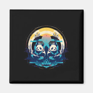Otaku Kawaii Anime Spiritual And Meditating Panda  Magnet