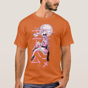 Otaku Manga Anime Girl Japanese Cherry Blossom Sak T-Shirt