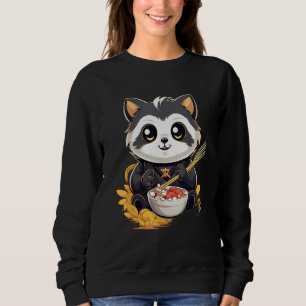 Otaku Racoon Eat Japanese Food Ramen Noodles 9 Sweatshirt