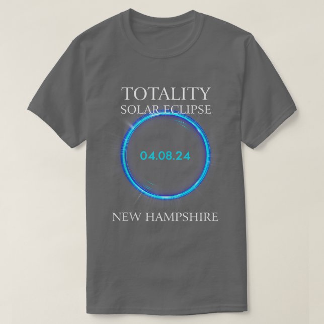 otal Solar Eclipse 2024 New Hampshire Astronomy Lo T-Shirt (Design Front)
