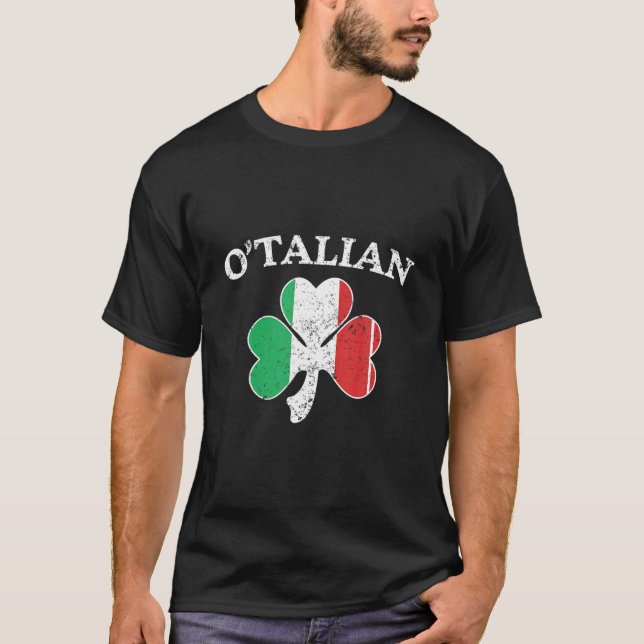 O'talian Italian Irish Shamrock St. Patricks Day M T-Shirt (Front)