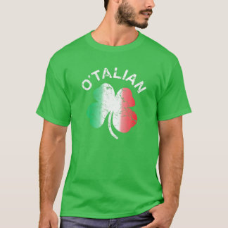 O'Talian  St Patrick Shamrock Italy Flag Shirt