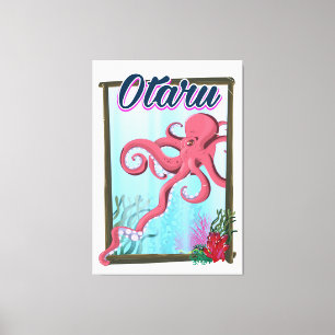 Otaru Japan Squid travel poster Canvas Print