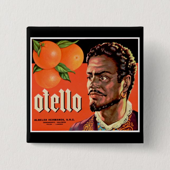 Otello Orange Label 15 Cm Square Badge (Front)