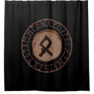Othala Elder Futhark rune Shower Curtain