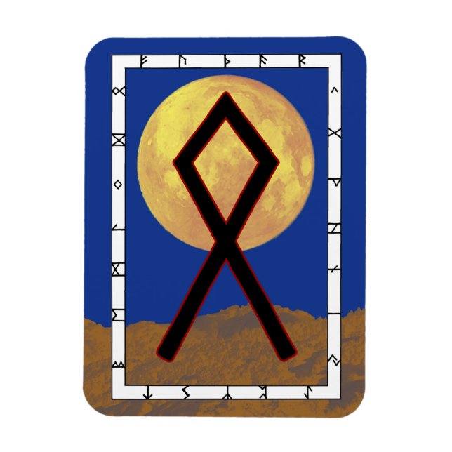 Othala Viking Rune Magnet - Home! (Vertical)
