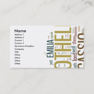 Othello Word Mosaic Business Card