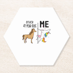 Other Unicorn 49 Year Olds Birthday And Me Gift Fo Paper Coaster