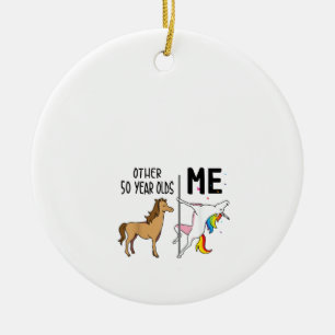 Other Unicorn 50 Year Olds Birthday And Me Gift Fo Ceramic Tree Decoration