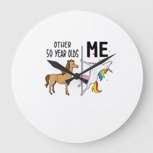 Other Unicorn 50 Year Olds Birthday And Me Gift Fo Large Clock