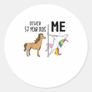 Other Unicorn 57 Year Olds Birthday And Me Gift Fo Classic Round Sticker