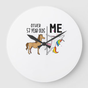 Other Unicorn 57 Year Olds Birthday And Me Gift Fo Large Clock