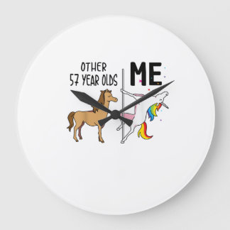 Other Unicorn 57 Year Olds Birthday And Me Gift Fo Large Clock