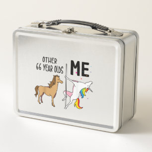 Other Unicorn 66 Year Olds Birthday And Me Gift Fo Metal Lunch Box