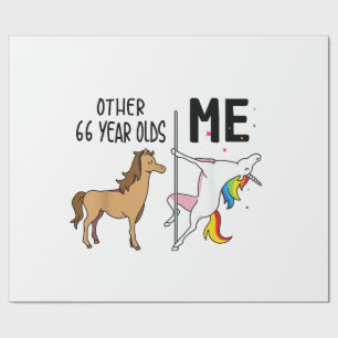 Other Unicorn 66 Year Olds Birthday And Me Gift Fo Wrapping Paper