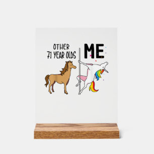Other Unicorn 71 Year Olds Birthday And Me Gift Fo Acrylic Sign