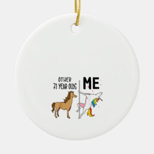 Other Unicorn 71 Year Olds Birthday And Me Gift Fo Ceramic Tree Decoration