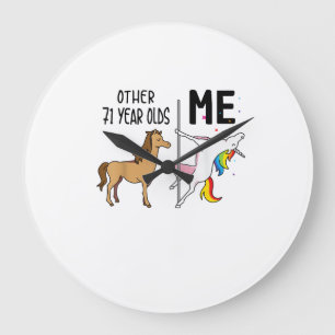 Other Unicorn 71 Year Olds Birthday And Me Gift Fo Large Clock