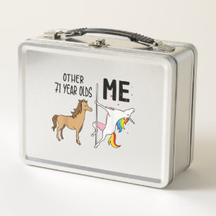 Other Unicorn 71 Year Olds Birthday And Me Gift Fo Metal Lunch Box