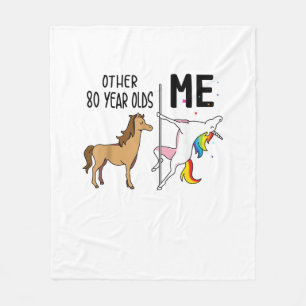 Other Unicorn 80 Year Olds Birthday And Me Gift Fo Fleece Blanket