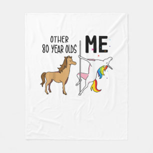 Other Unicorn 80 Year Olds Birthday And Me Gift Fo Fleece Blanket