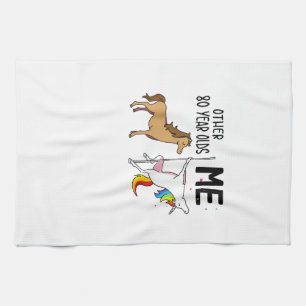 Other Unicorn 80 Year Olds Birthday And Me Gift Fo Tea Towel