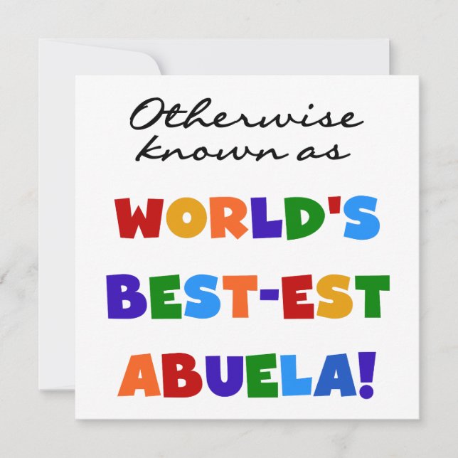 Otherwise Known as Best-est Abuela Gifts (Front)