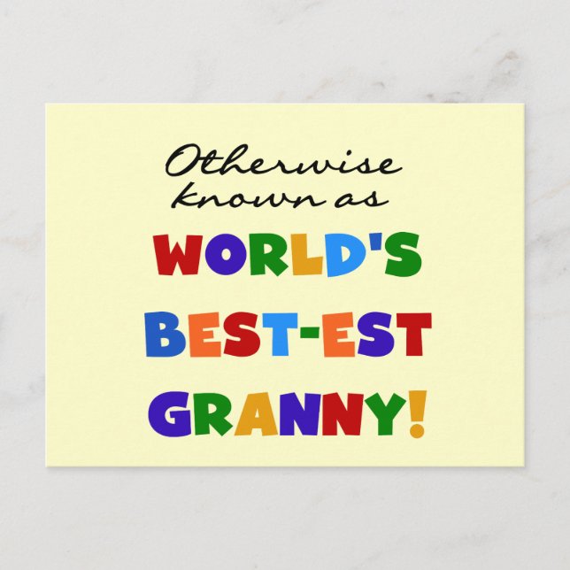 Otherwise Known as Best-est Granny Gifts Postcard (Front)