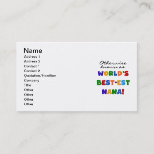Otherwise Known as Best-est Nana Tshirts Business Card