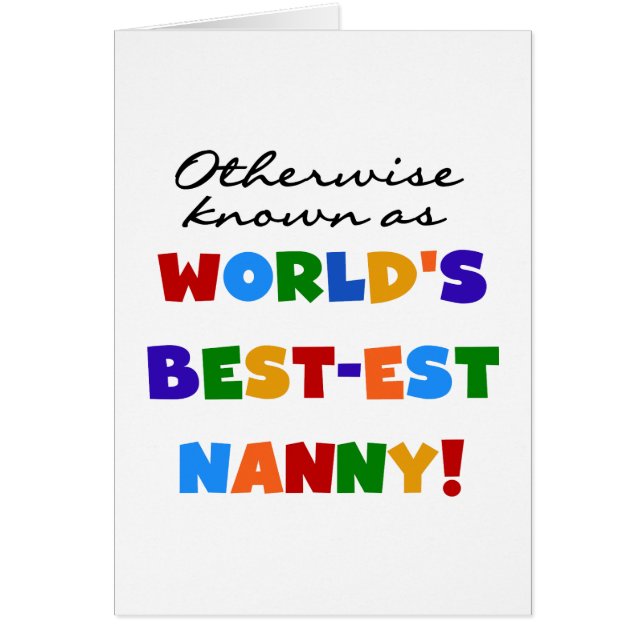 Otherwise Known as Best-est Nanny Gifts (Front)