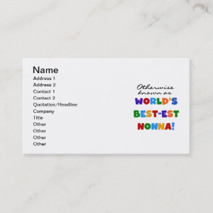 Otherwise Known as Best-est Nonna Tshirts Gifts Business Card