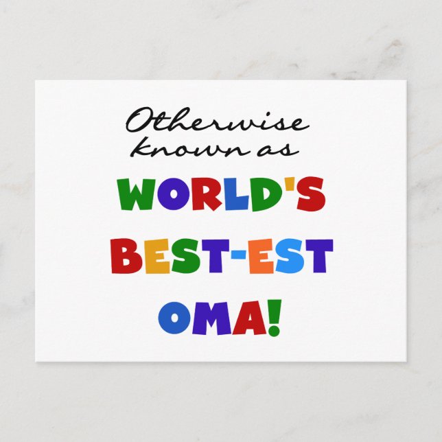 Otherwise Known as Best-est Oma Tshirts and Gifts Postcard (Front)
