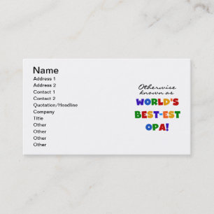 Otherwise Known as Best Opa T-shirts and Gifts Business Card