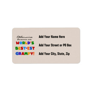 Otherwise Known as World's Best-est Grampy Gifts Label