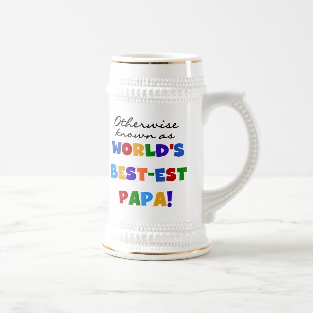Otherwise Known Best-est Papa Tshirts and Gifts Beer Stein (Right)