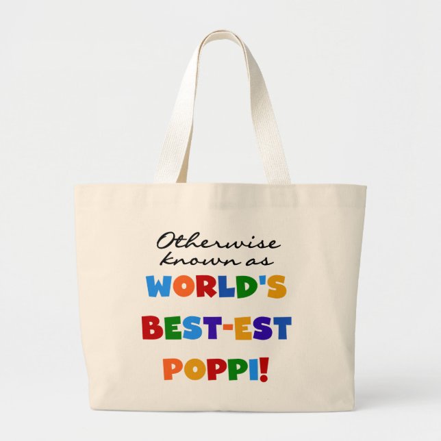Otherwise Known Best-est Poppi T-shirts and Gifts Large Tote Bag (Front)